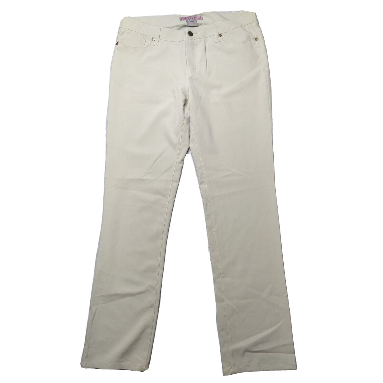 Mirika Women Juniors Size 7 Khaki Poly Rayon Flex Chino Pants New